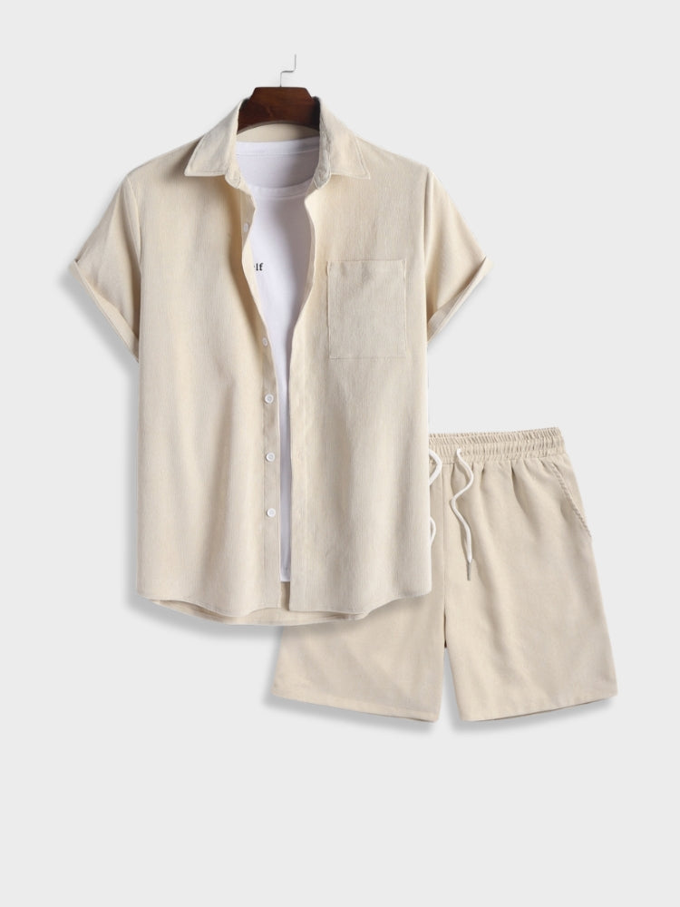 Leichtes Sommer-Leinen Herren Set