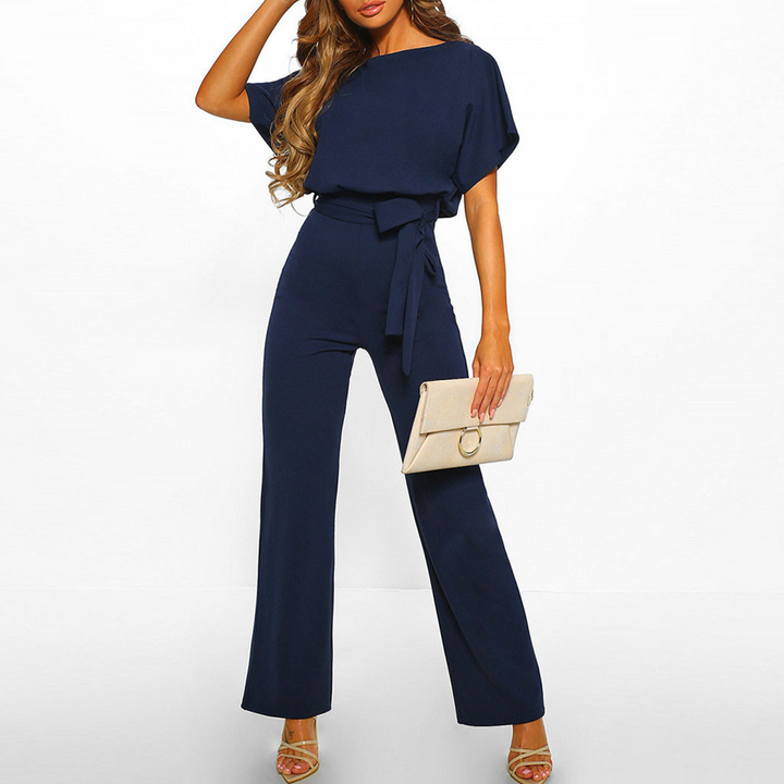 Eleganter Lässiger Damen Jumpsuit mit Gürtel