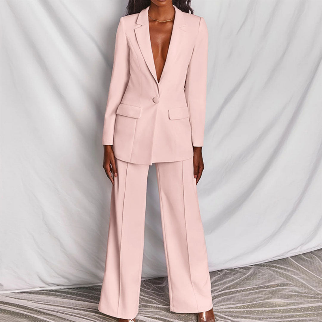 Elegantes Schickes Damen Blazer- und Hosenset