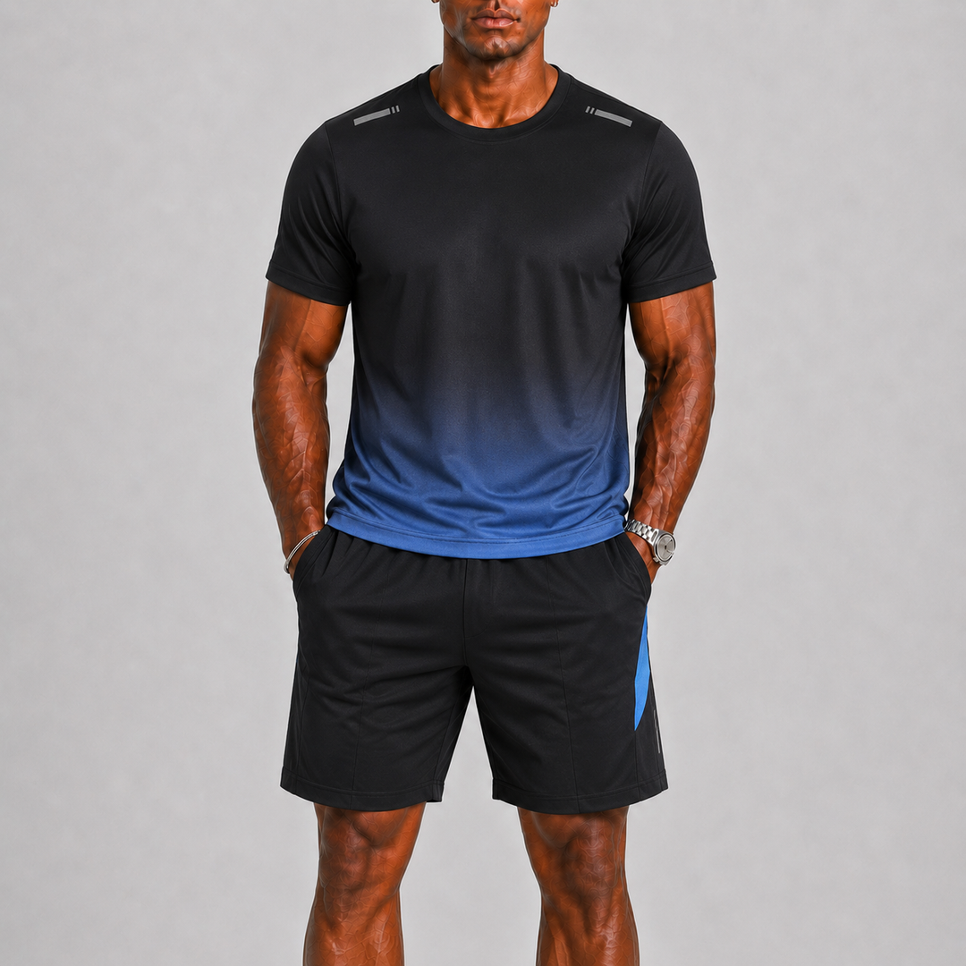 Sportliches Atmungsaktives Herren T-Shirt und Shorts Set