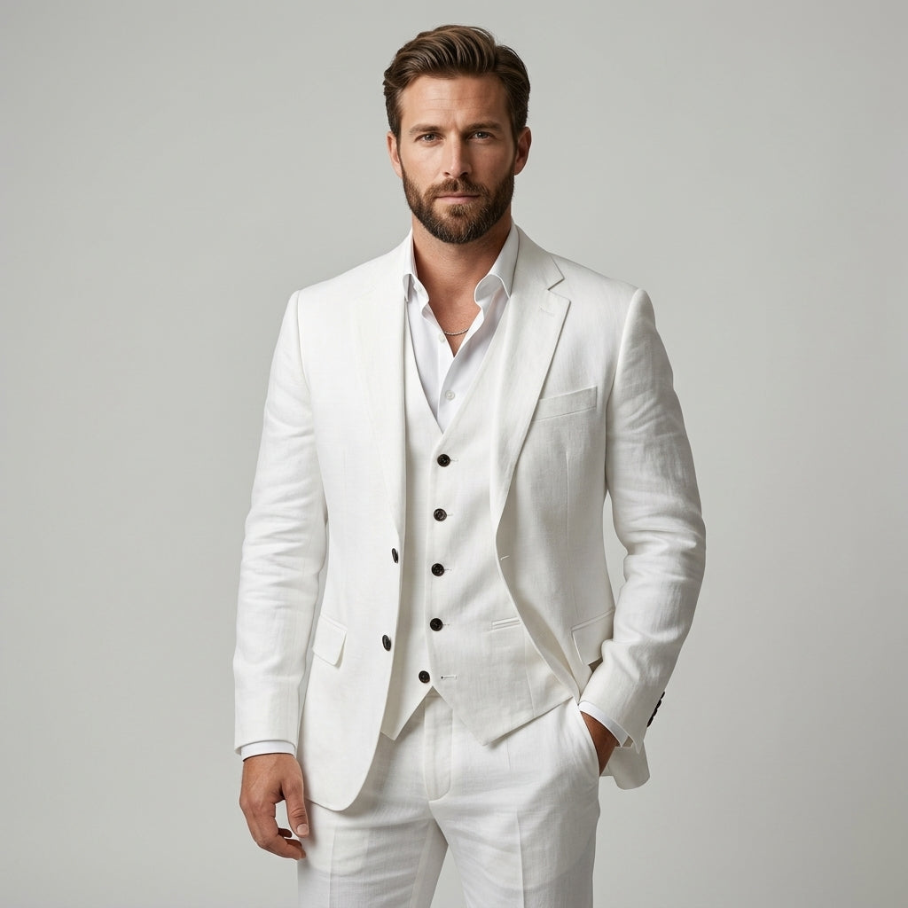 Eleganter Klassischer Herren Dreiteiliger Anzug