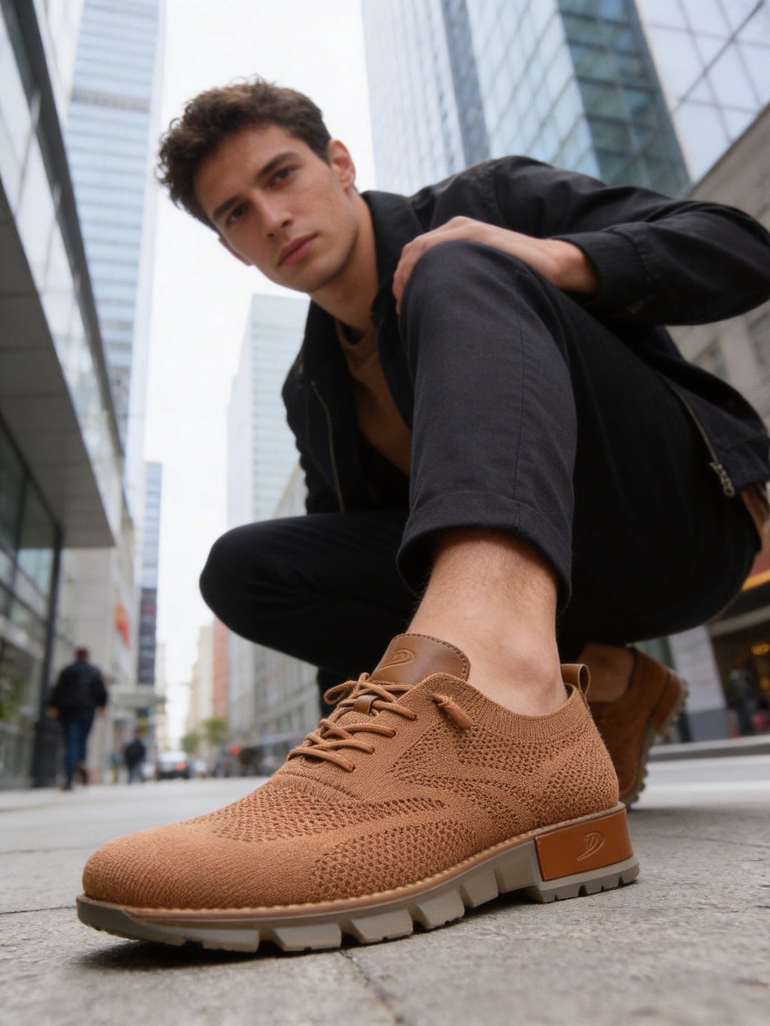 Atmungsaktive Leichte Herren Sneaker in Strickoptik