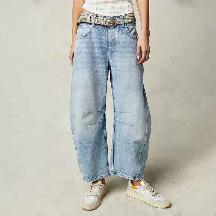 Bequeme Vielseitige Damen Jeans mit Weitem Bein