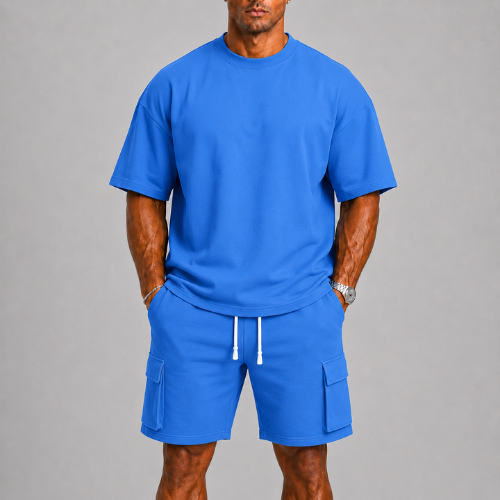Lässiges Sommerliches Herren T-Shirt und Cargo-Shorts Set