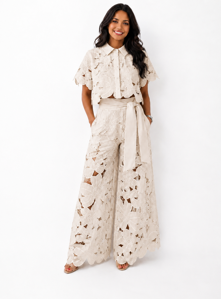 Elegantes Zweiteiliges Damen Set mit Spitze