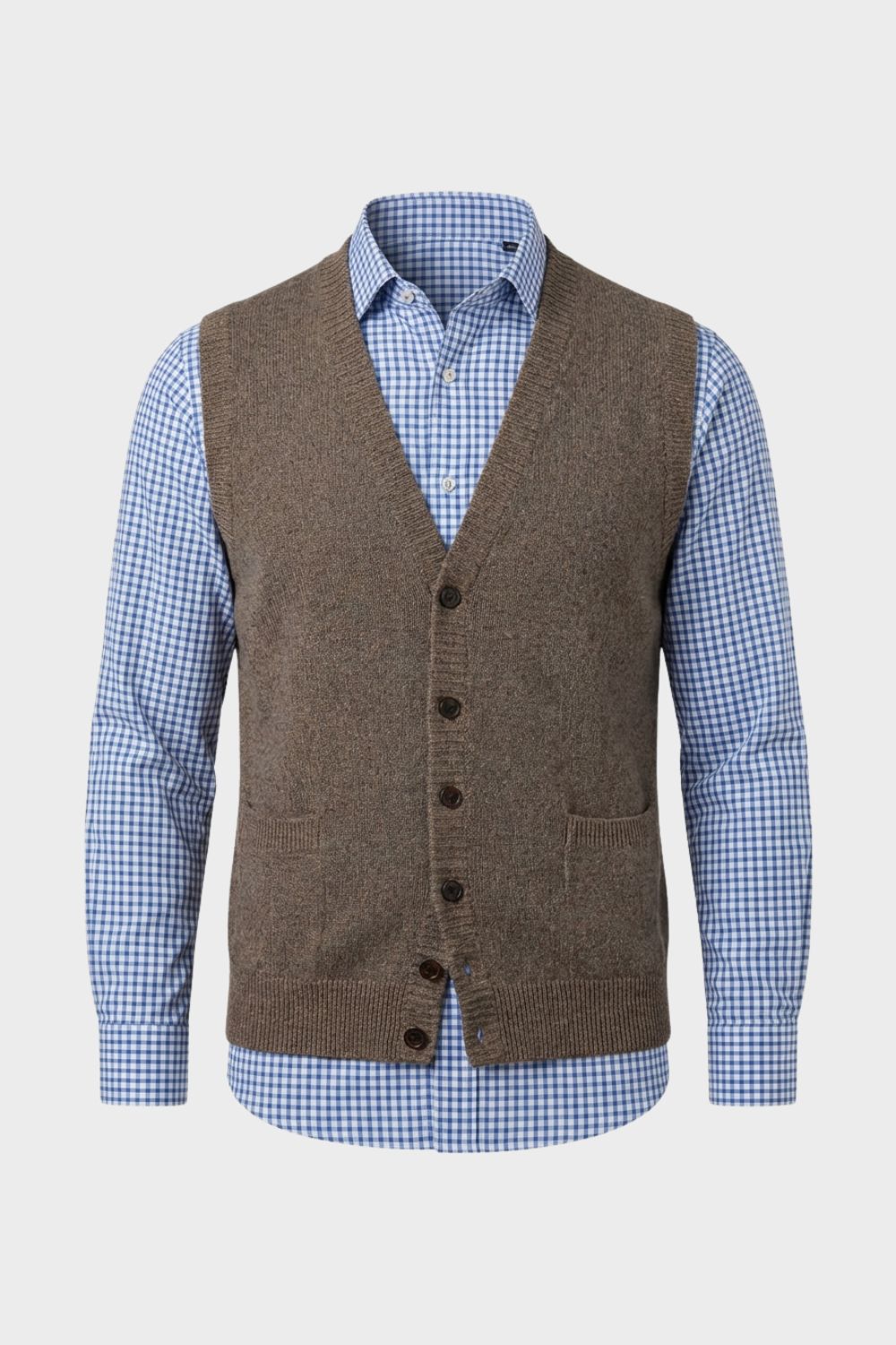 Klassische Herren Strickweste mit V-Ausschnitt