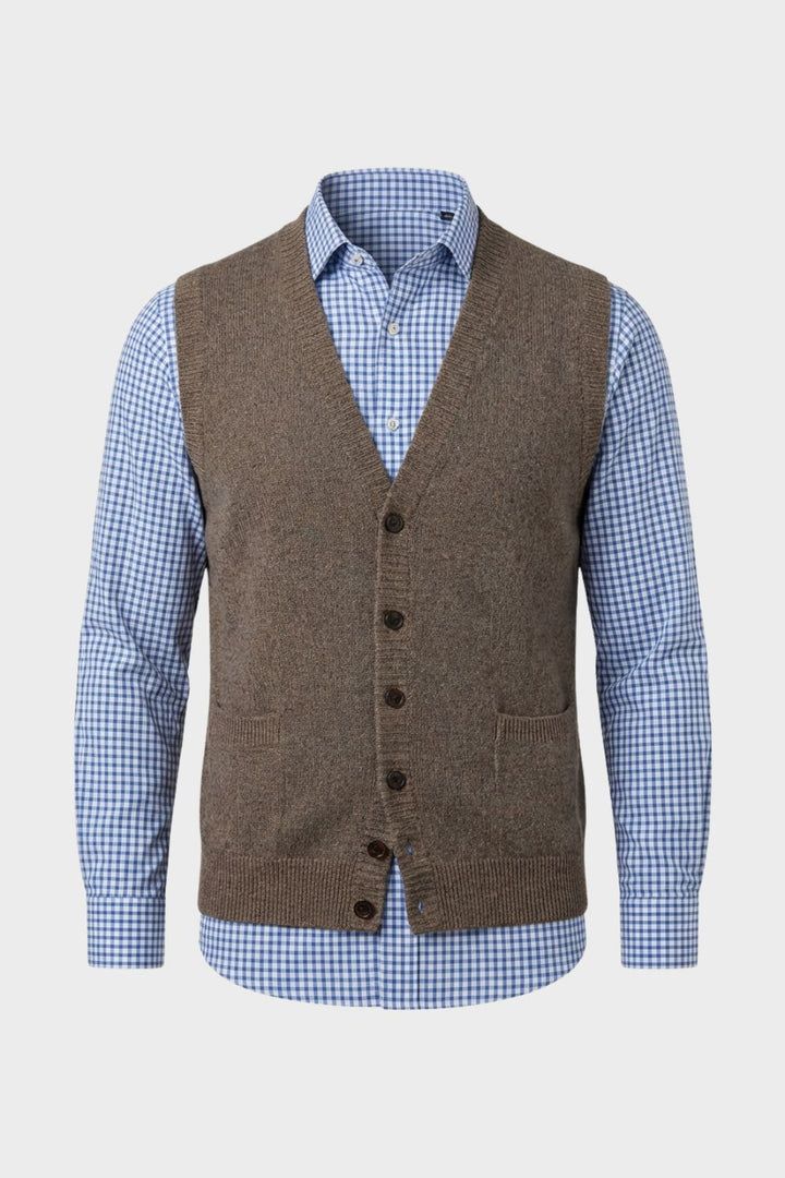 Klassische Herren Strickweste mit V-Ausschnitt