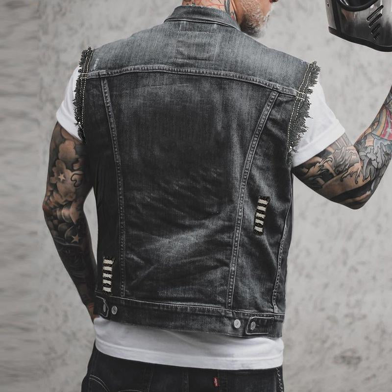 Lässige Vintage-Denim Herren Weste