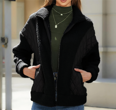 Gesteppte Damen Patchwork-Jacke
