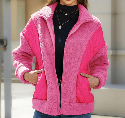 Gesteppte Damen Patchwork-Jacke