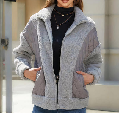 Gesteppte Damen Patchwork-Jacke