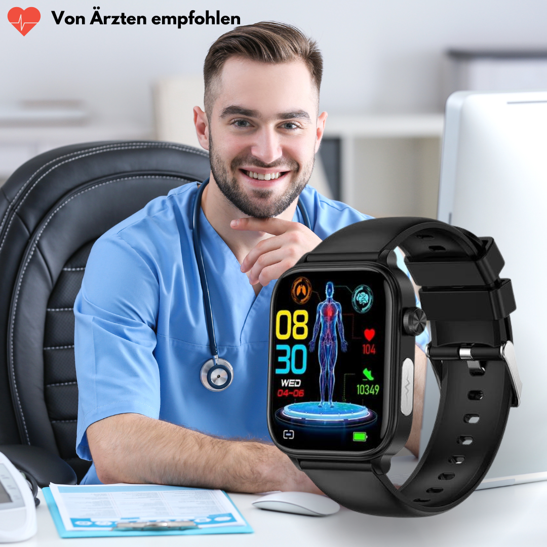 Gluco Smartwatch Damen mit Blutzucker-Monitoring &amp; SOS-Funktion
