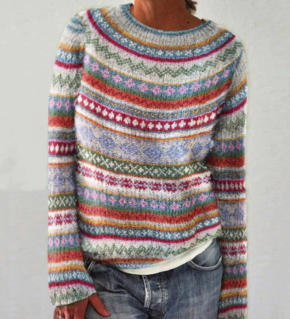 Bunter Damen Strickpullover