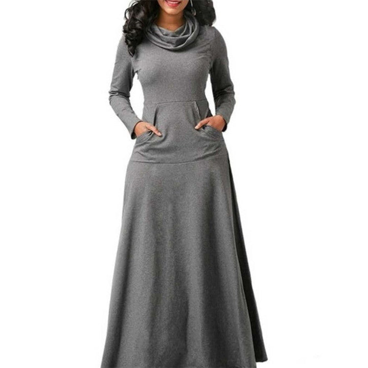 Elegantes Langarm Damen Maxikleid