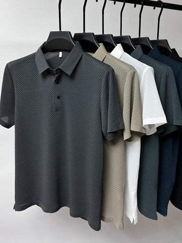 Lässiges Modisches Herren T-Shirt mit Knopfleiste