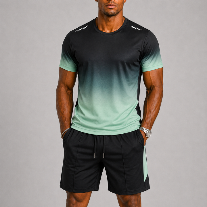 Sportliches Atmungsaktives Herren T-Shirt und Shorts Set