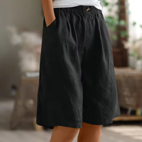 Bequeme Luftige Damen Leinen-Bermudashorts