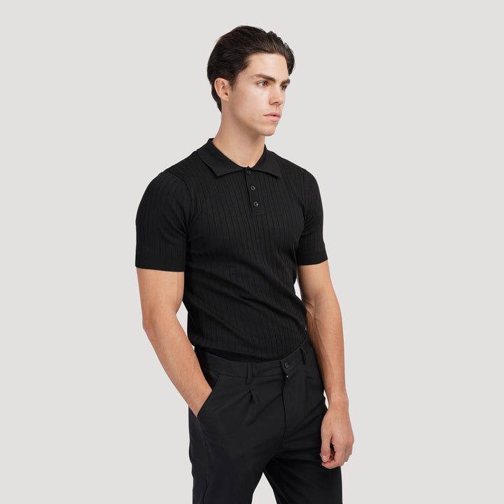 Elegantes Gestricktes Herren Poloshirt aus Baumwolle