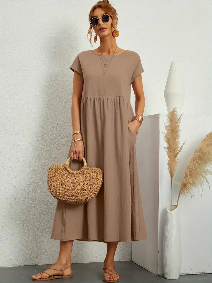 Elegantes Fließendes Damen Midikleid