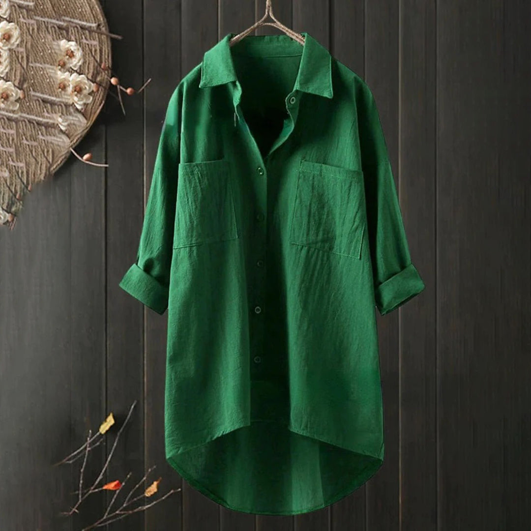 Elegantes Langarm Damen Button-Down-Hemd