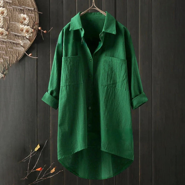 Elegantes Langarm Damen Button-Down-Hemd