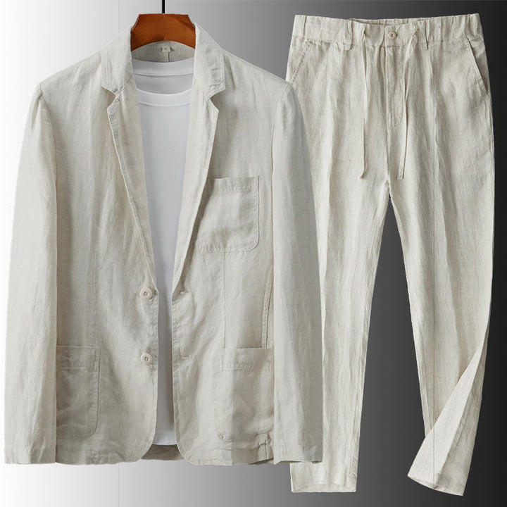 Elegantes Sommerliches Herren Leinen-Anzug-Set