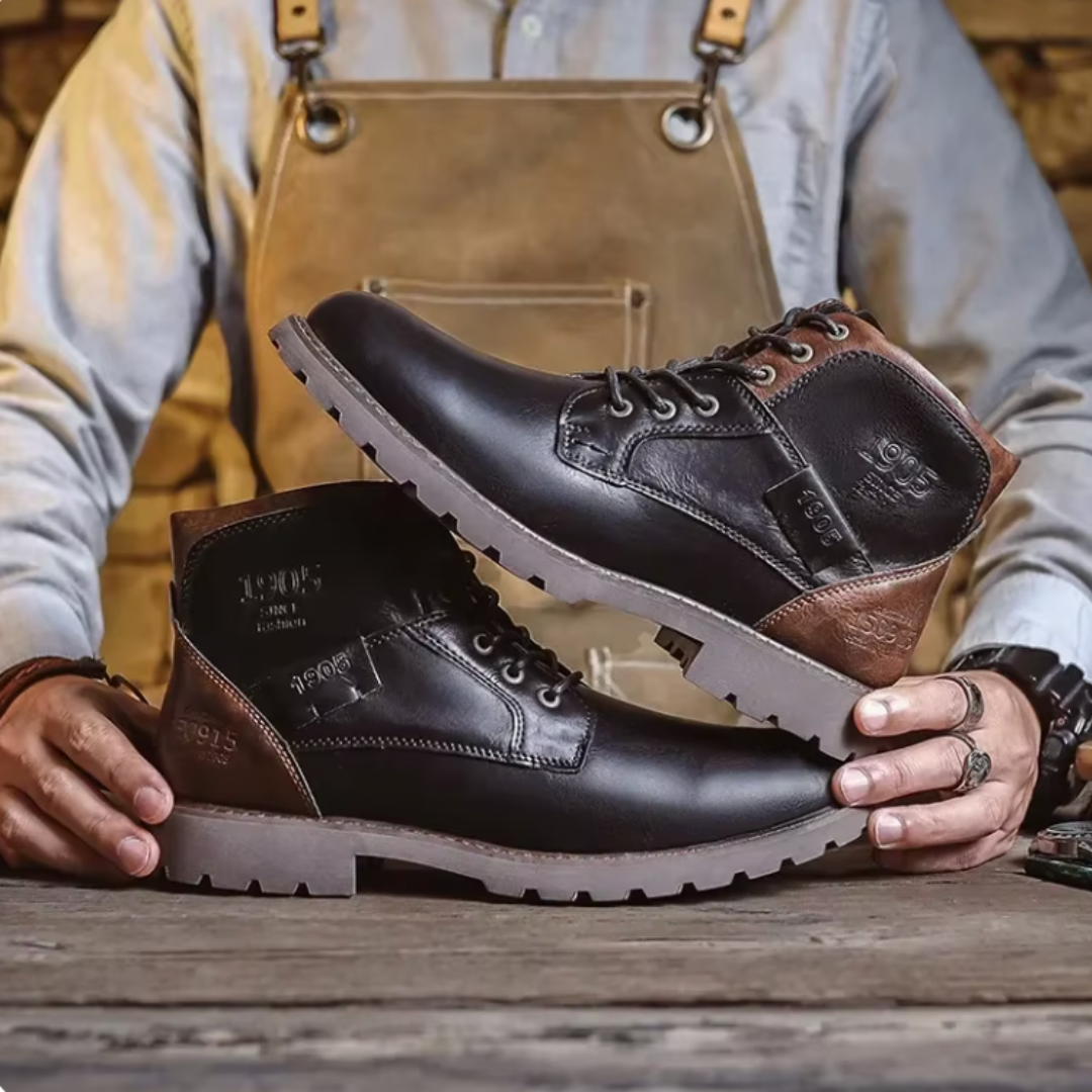 Robuste Vintage Herren Lederstiefel
