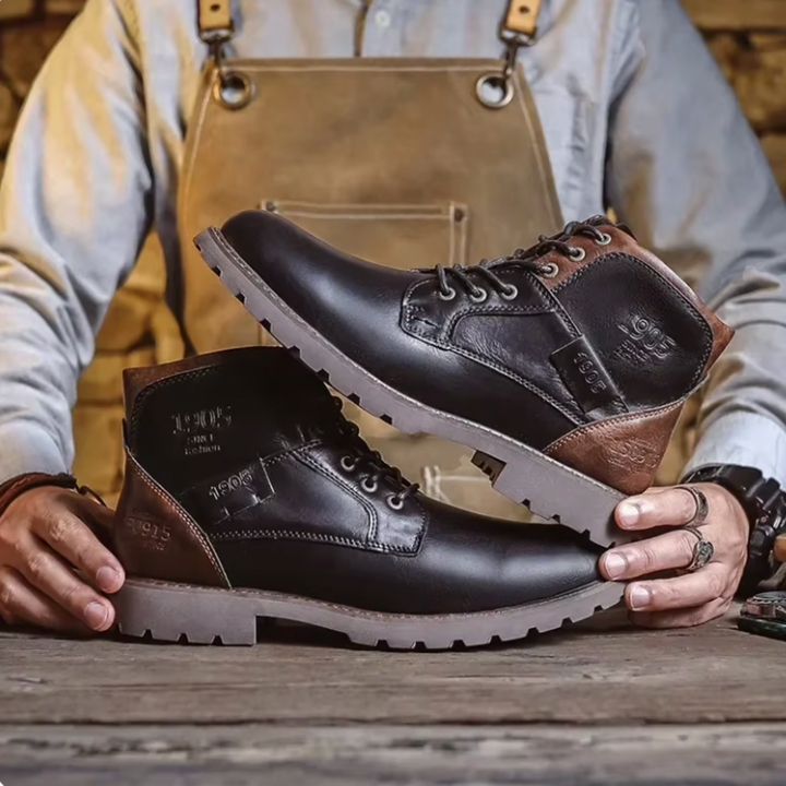Robuste Vintage Herren Lederstiefel