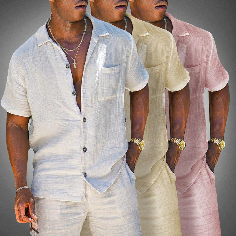 Elegantes Zweiteiliges Herren Leinen-Set