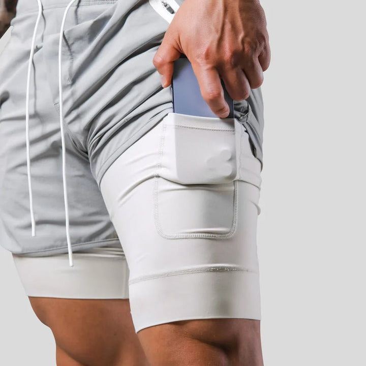 Sportliche 2-in-1 Herren Trainingsshorts