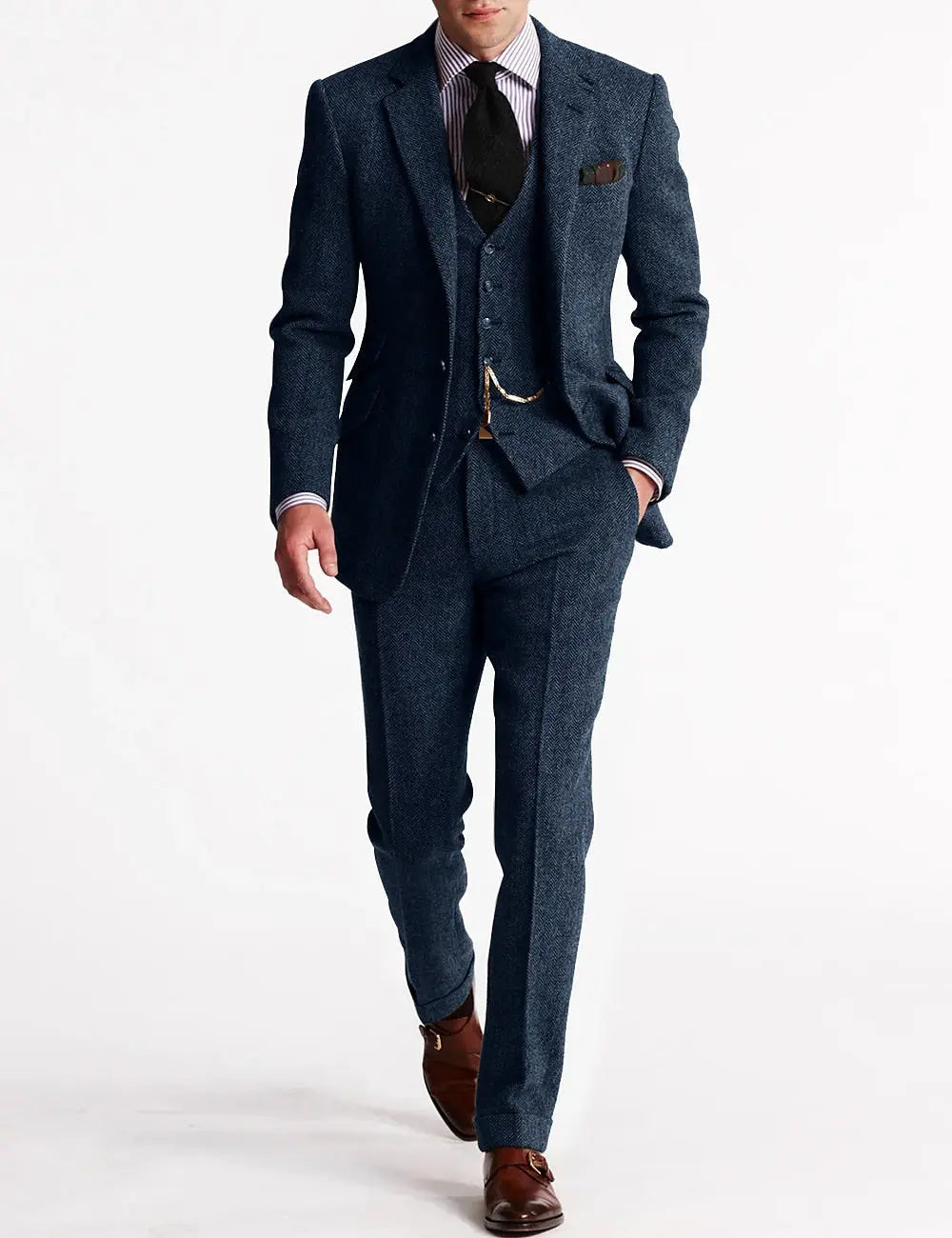 Harrington Oxford | Men’s Three-Piece Tweed Tuxedo – Classic Tailored Suit Set Harrington Oxford