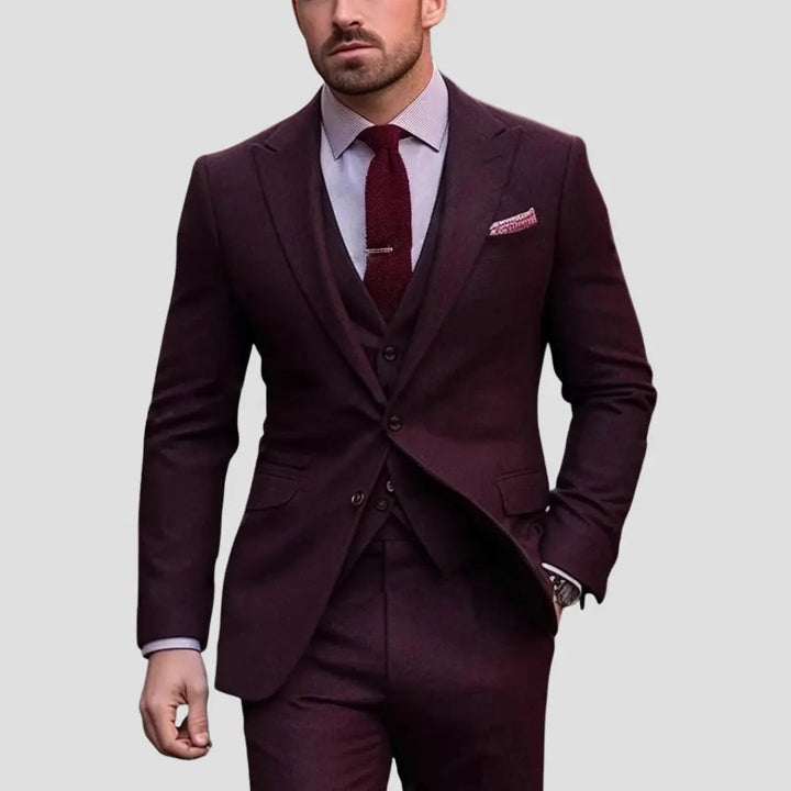 Eleganter Slim Fit Herren Dreiteiliger Anzug