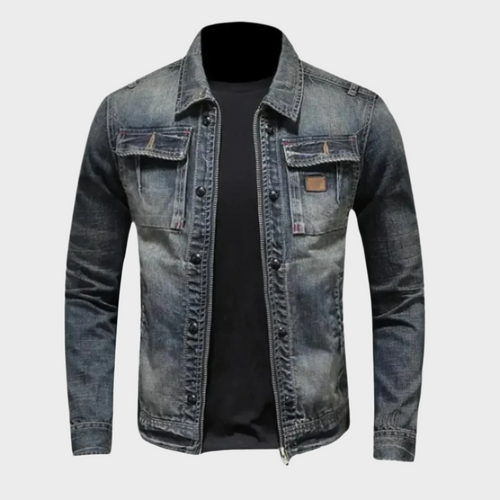 Klassische Lässige Herren Jeansjacke aus Denim