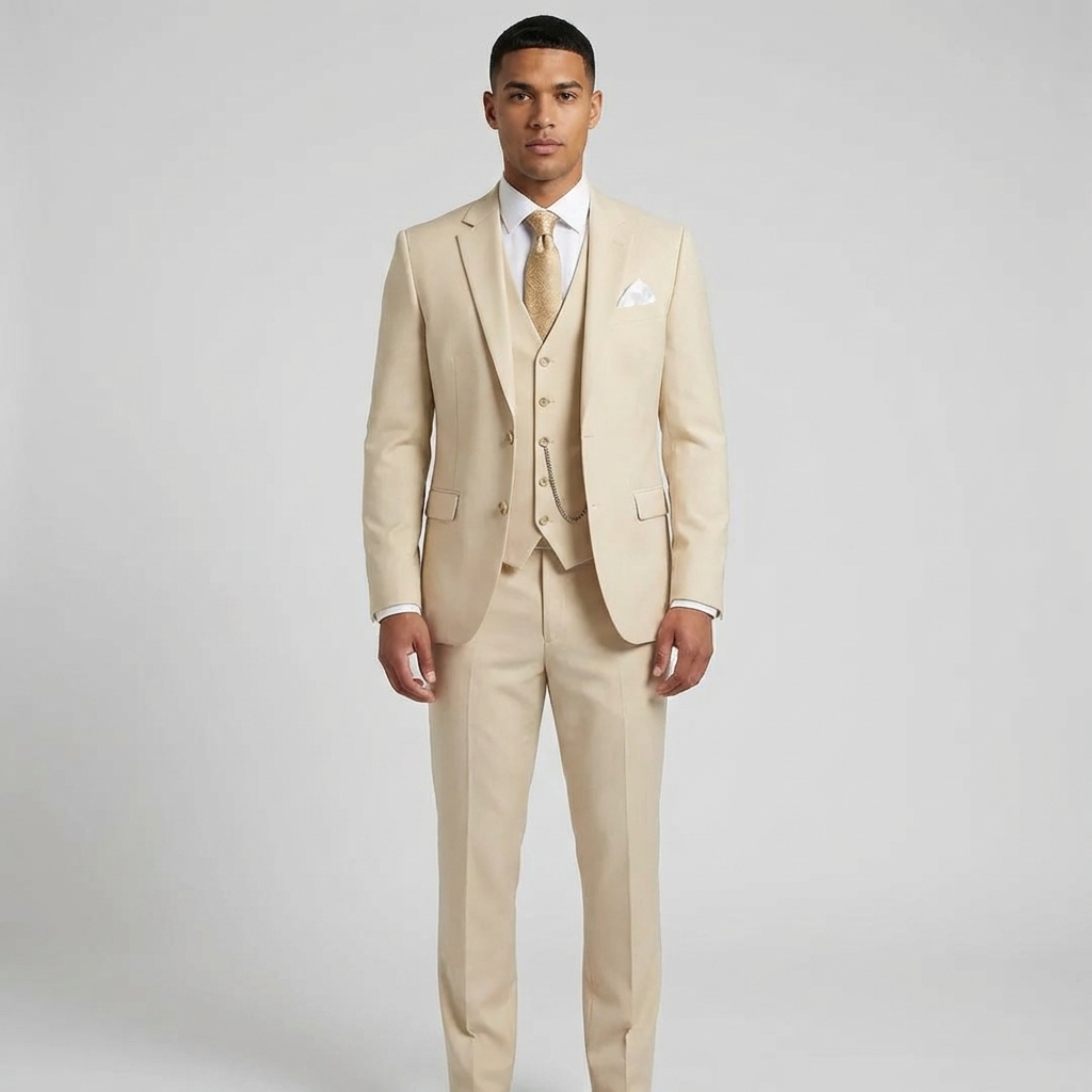 Eleganter Dreiteiliger Herren Anzug für Hochzeit &amp; Festliche Anlässe