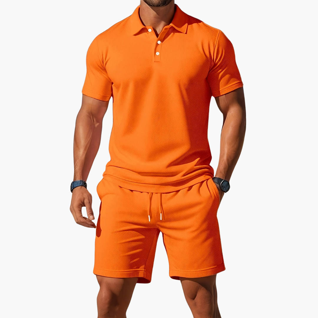 Leichtes Sommerliches Herren Polo- und Shorts-Set