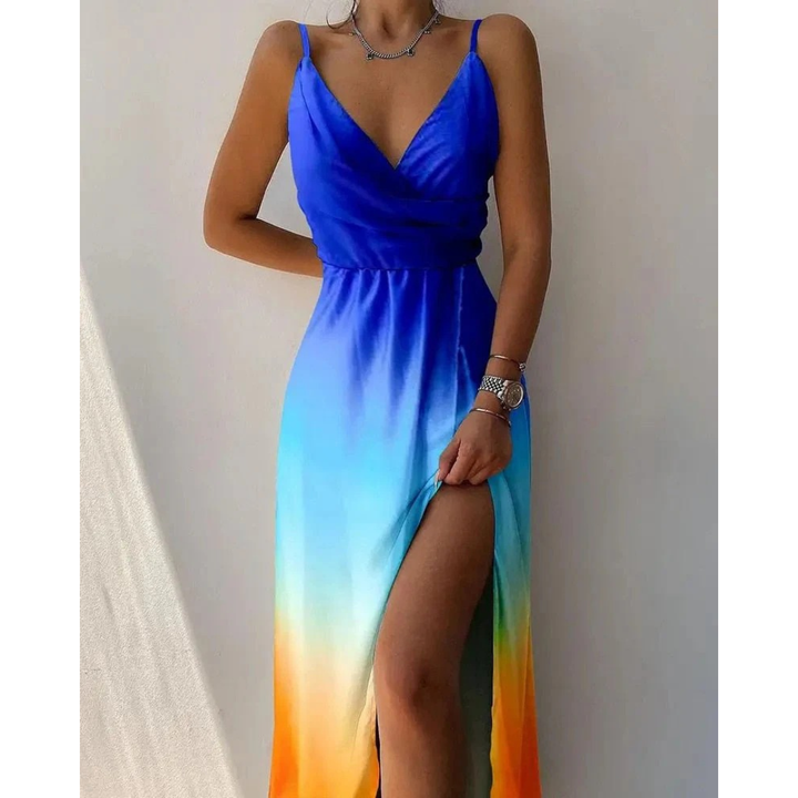 Elegantes Gemustertes Damen Maxikleid für den Sommer