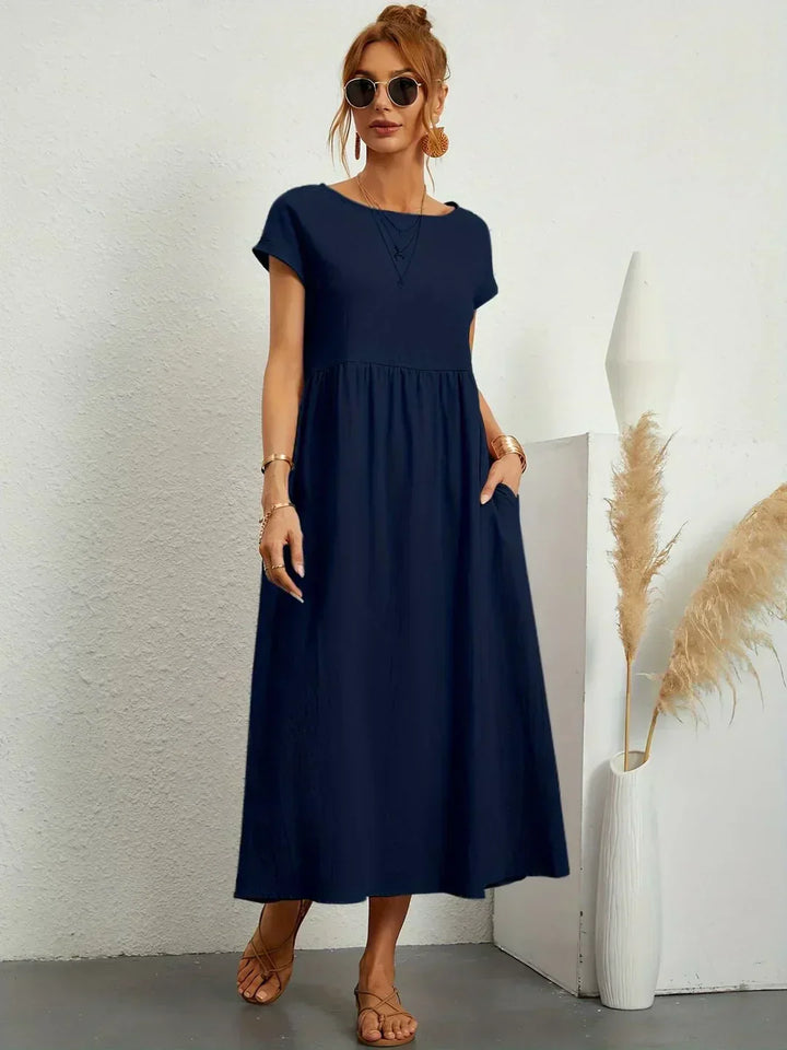 Elegantes Fließendes Damen Midikleid