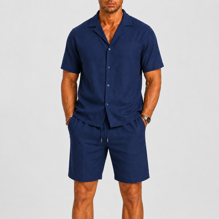 Leichtes Sommerliches Herren Leinen-Set
