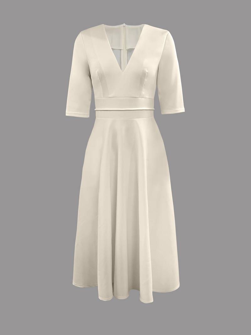 Elegantes Schickes Damen Kleid mit V-Ausschnitt
