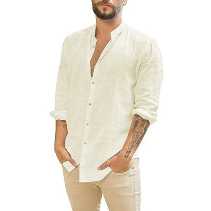 Elegantes Atmungsaktives Herren Leinenhemd