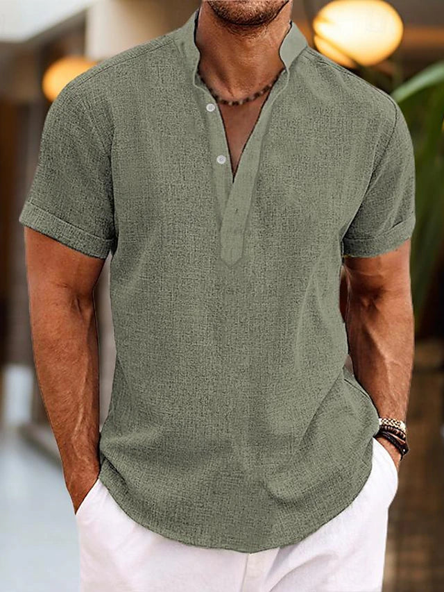 Elegantes Bequemes Herren Poloshirt mit V-Ausschnitt