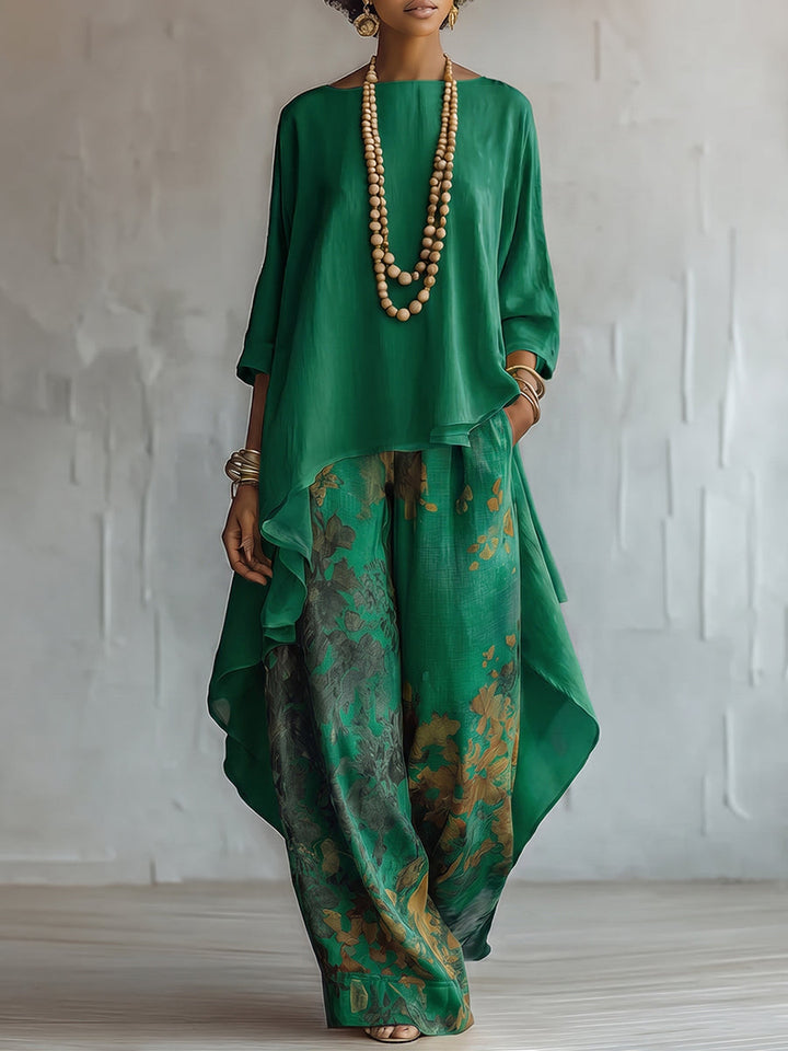 Luftiges Damen Zweiteiler Set mit floraler Hose