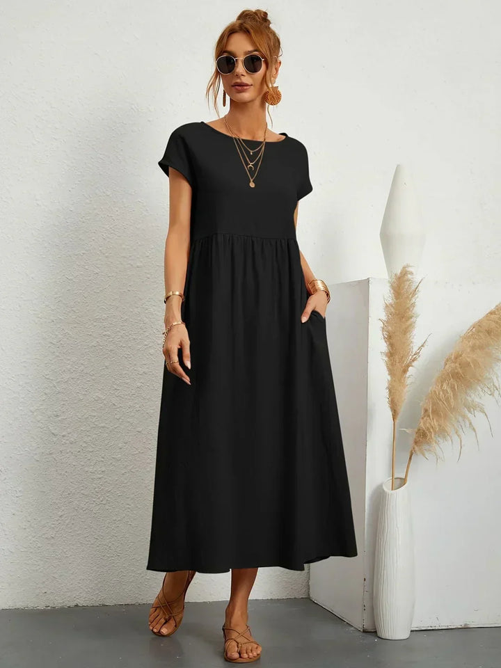 Elegantes Fließendes Damen Midikleid