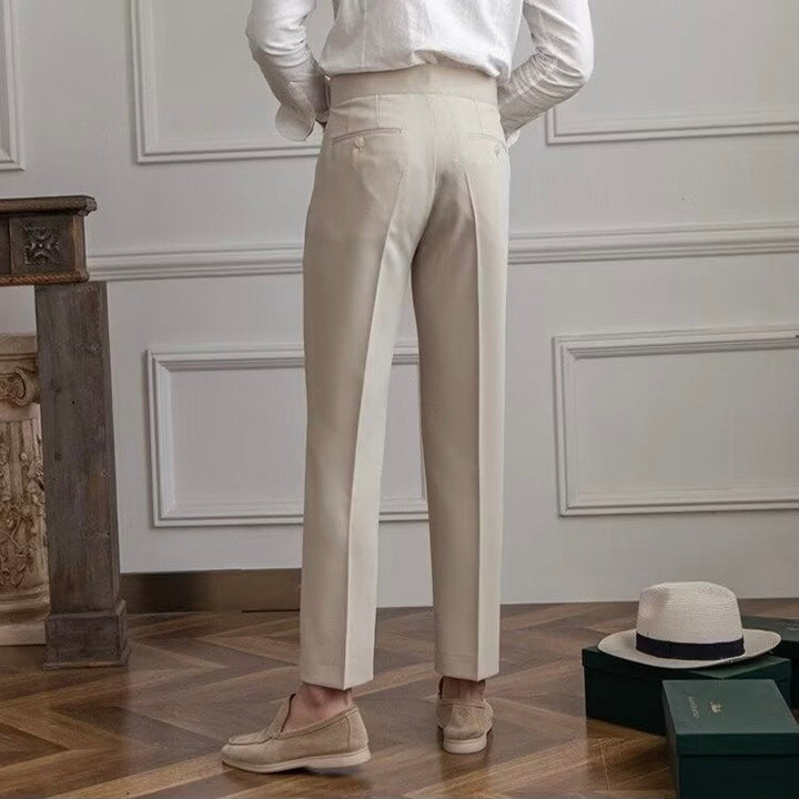 Klassische Elegante Herren Stoffhose mit Schnalle