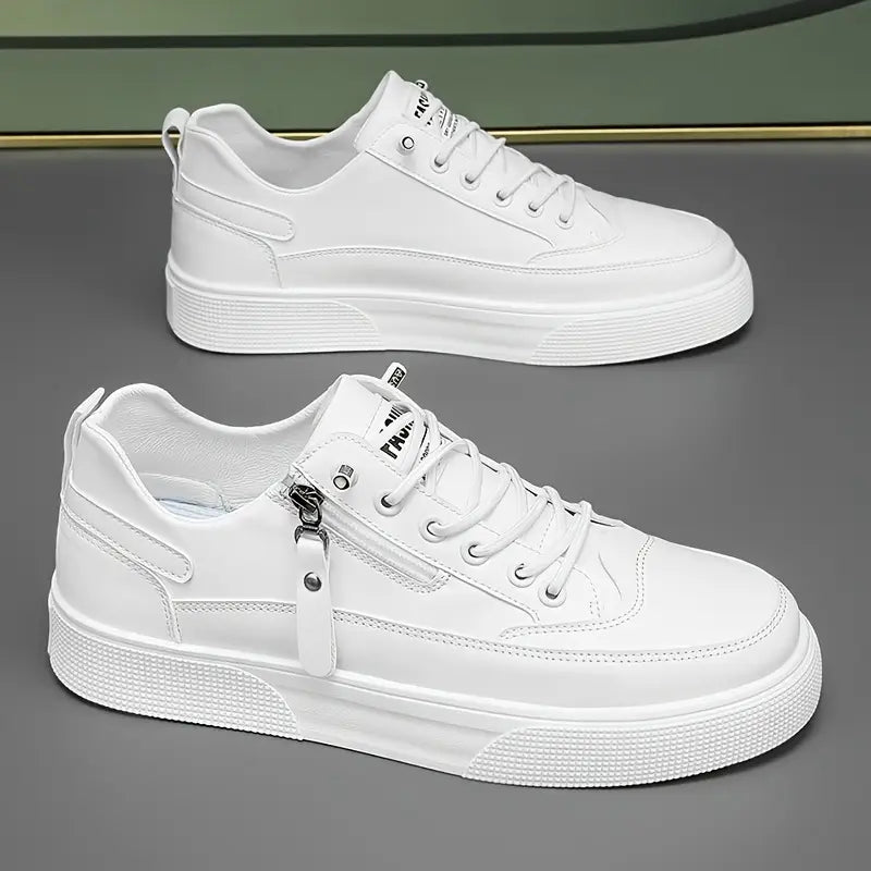 Elegante Herren Leder-Sneakers mit Seitenreißverschluss