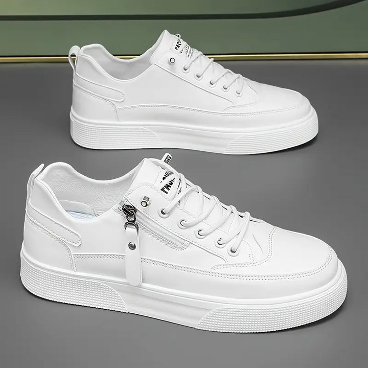 Elegante Herren Leder-Sneakers mit Seitenreißverschluss