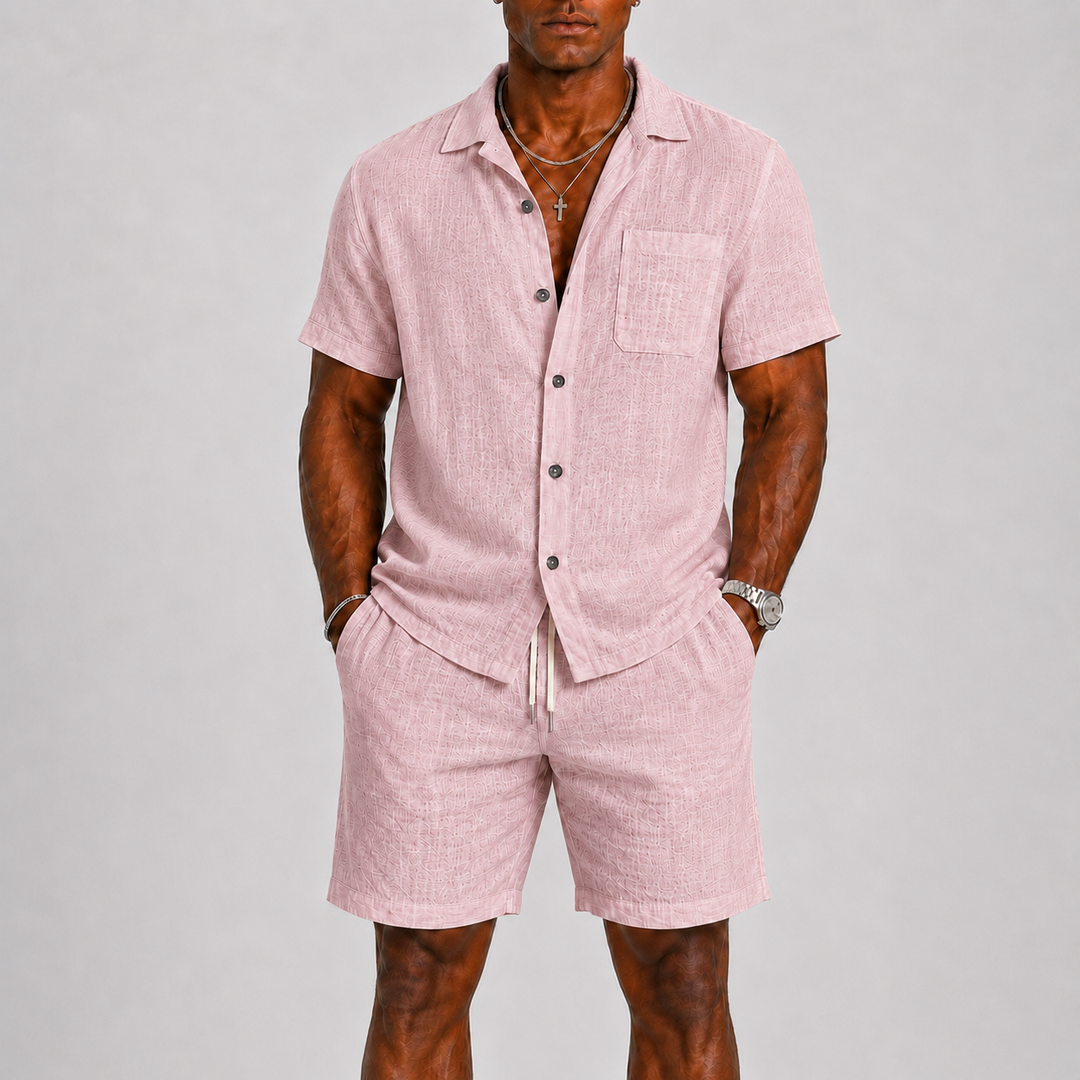 Leichtes Sommerliches Herren Leinen-Set