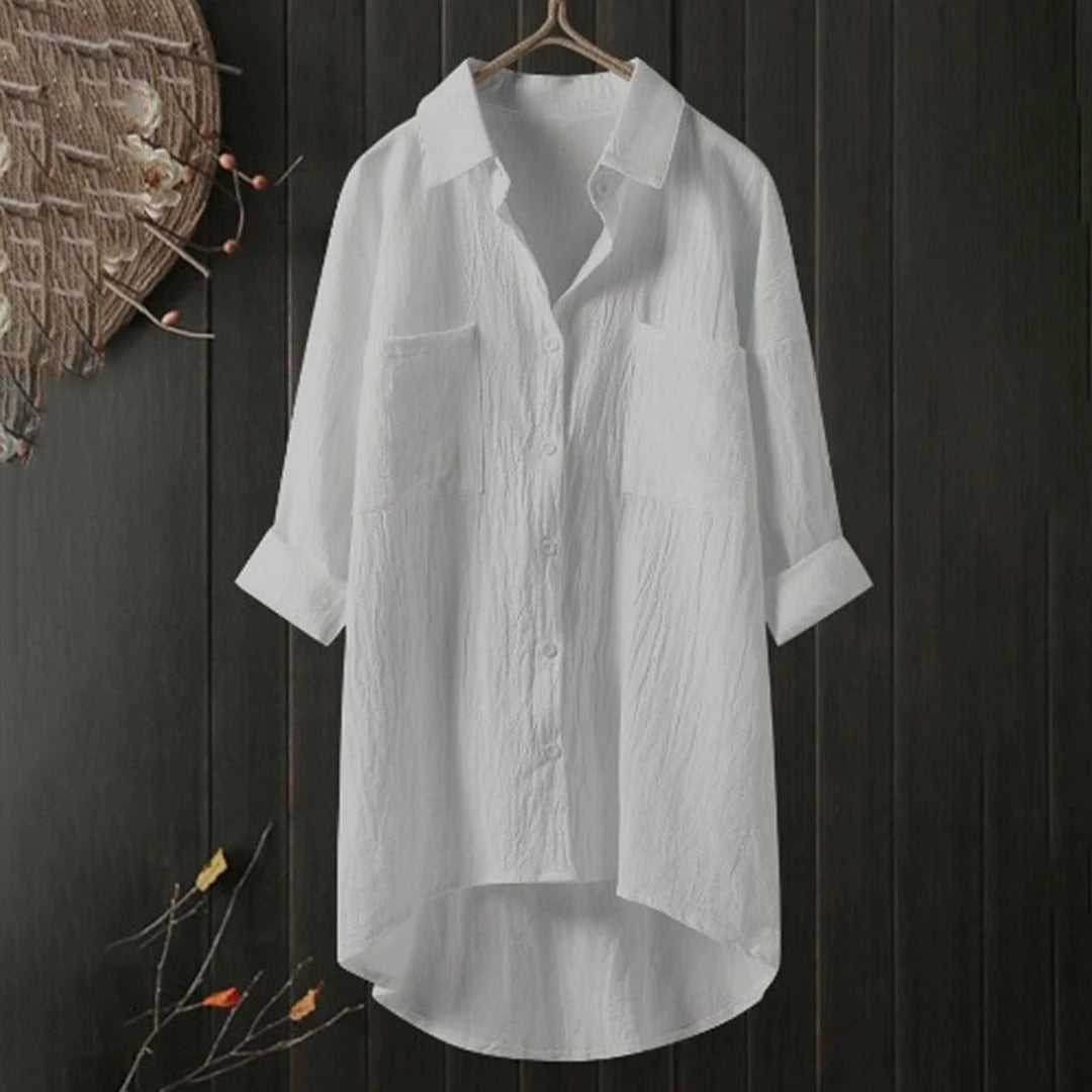 Elegantes Langarm Damen Button-Down-Hemd