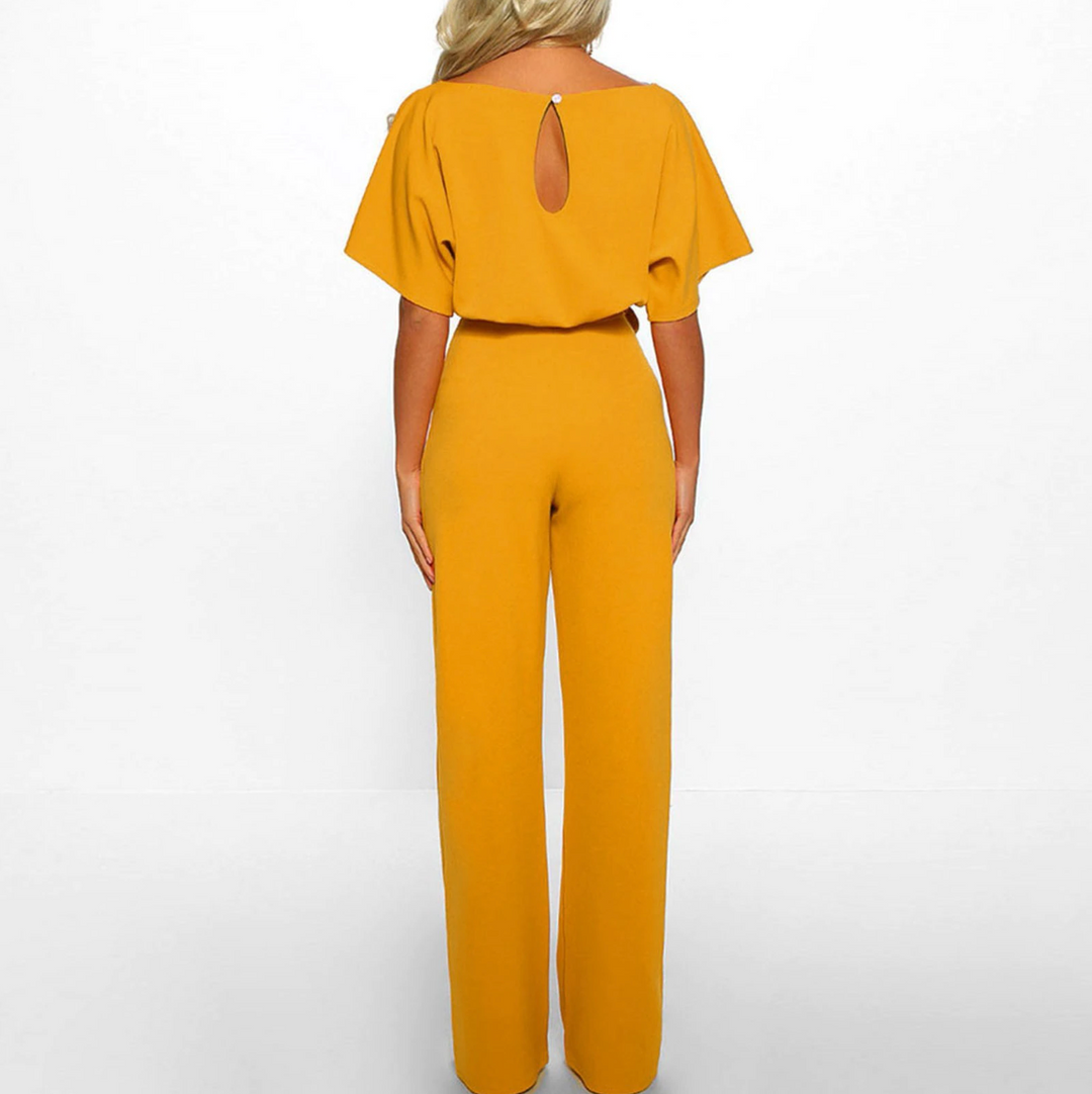 Eleganter Lässiger Damen Jumpsuit mit Gürtel