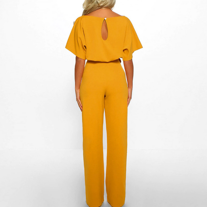 Eleganter Lässiger Damen Jumpsuit mit Gürtel